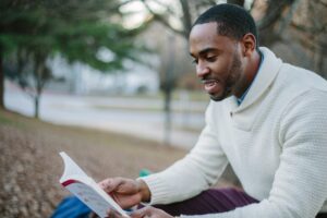 A person reading a book