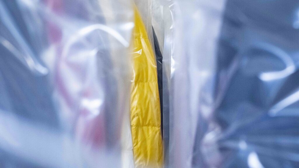 Plastic cover on cloth